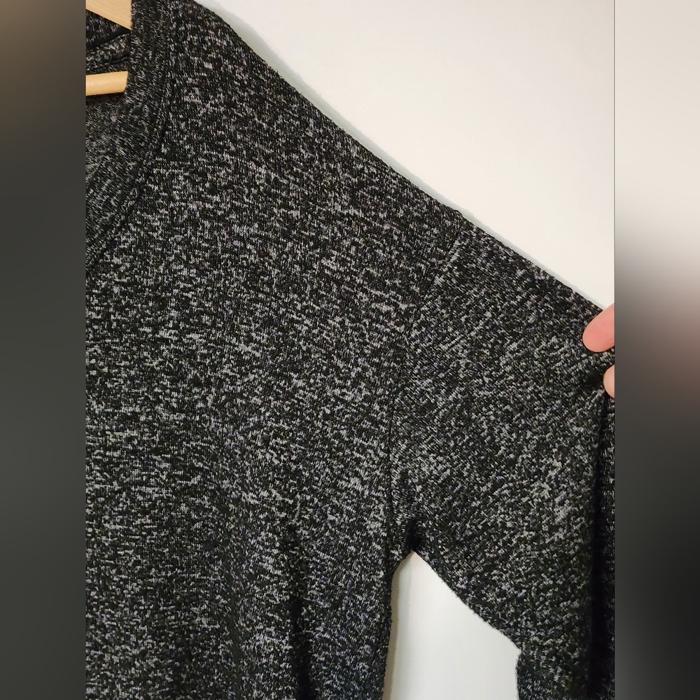 Y2K PINK Victoria's Secret V Neck Heathered Grey Long Sleeve Xs Oversized Style - Picture 7 of 11